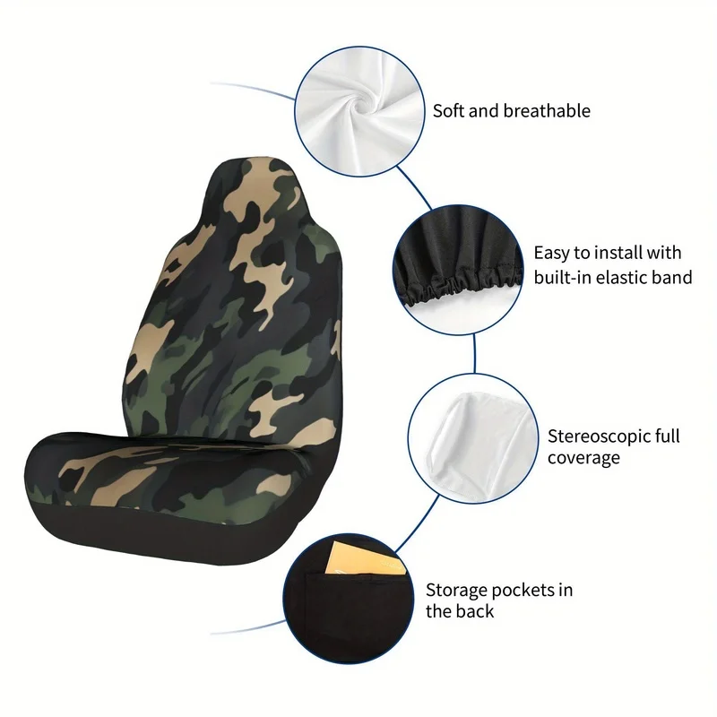 1pc Bohemian Style Graffiti Print Car Seat Cover/Front Seat Protector/Car Interior Accessories/for Women and Men/Fits Sedans