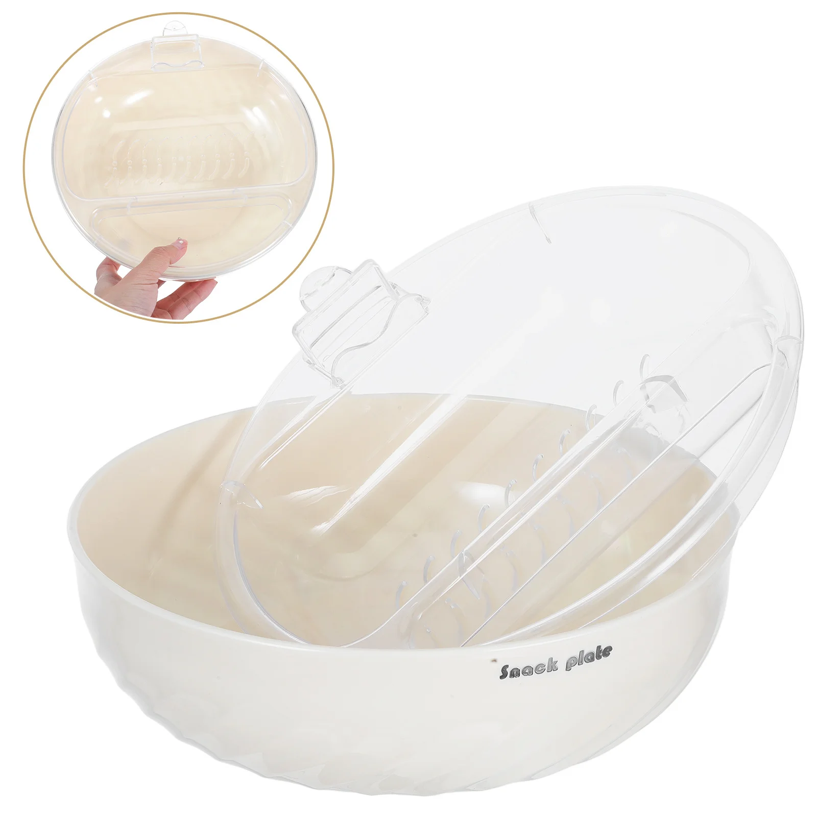 

Two-Tier Snack Tray Fruit Bowl Phone Holder Detachable Design Easy Clean Kitchen Storage Organizer Drain Basket Party