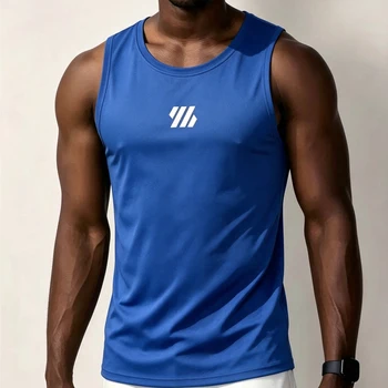 Men's Running Vest Summer Quick Dry Training Tanktop Workout Gym Singlets Fitness Tops Sleeveless Shirt Tee Sport Tank Top Men