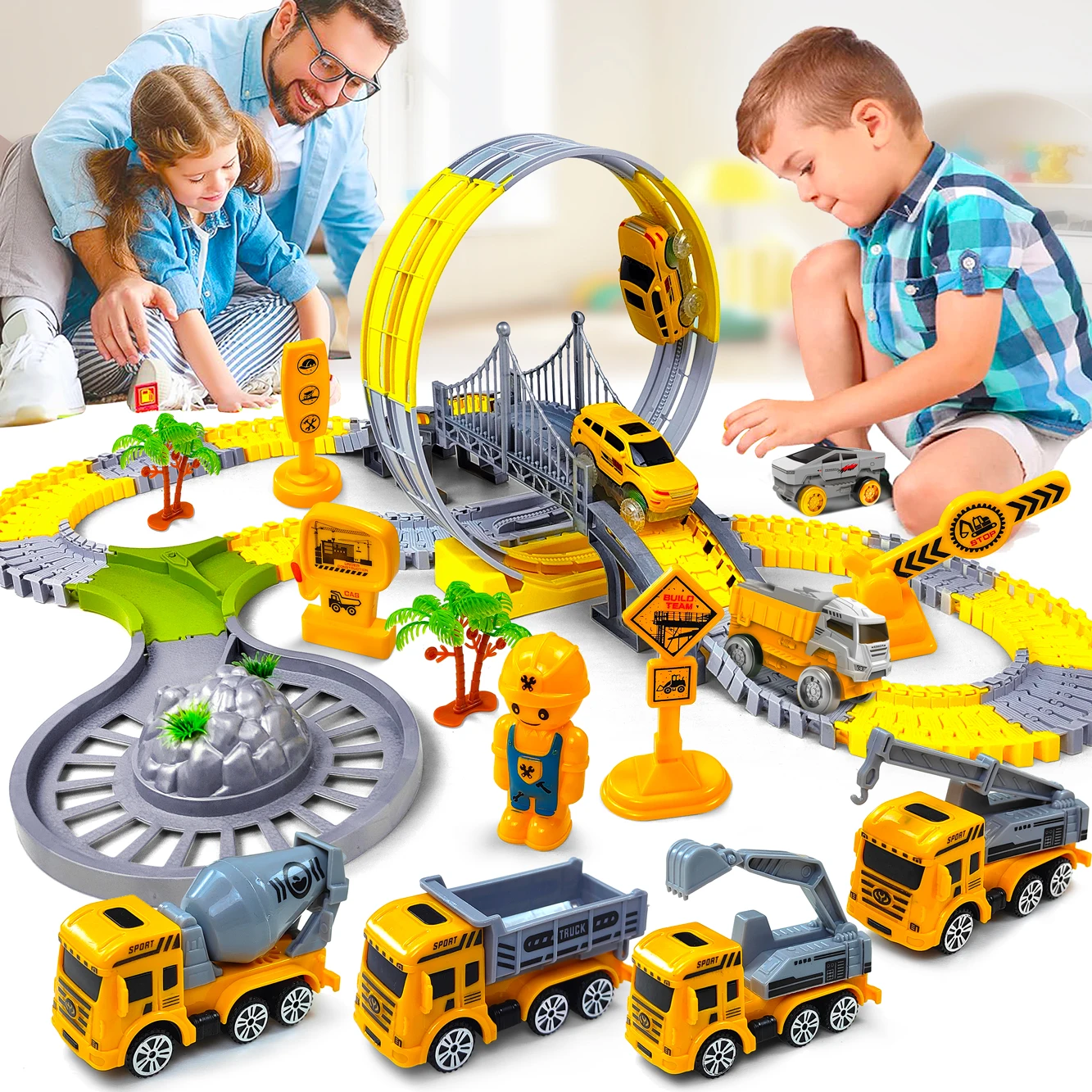 

Kids Magic Climbing Track Toy Engineering Car Educational Train Set Birthday Gift for Children