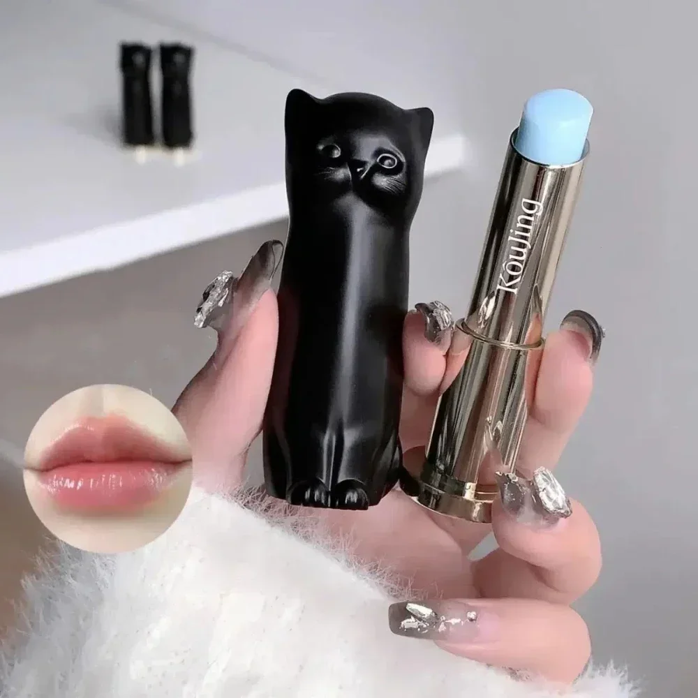 Bálsamo labial de gato, lápiz labial que se desvanece para prevenir la sequedad, elimina las líneas secas, hidrata el brillo de labios, cuidado de los labios, Cosméticos de reparación nutritivos