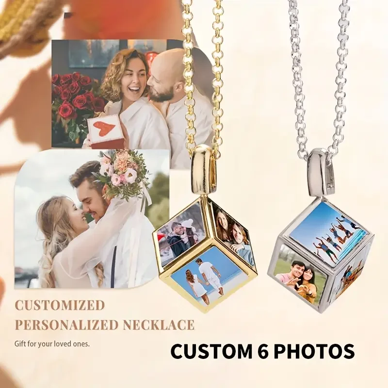1PC Personalised Custom Picture Pendant Necklace Men Personalised Picture Hip Hop Necklace Personalised Gift