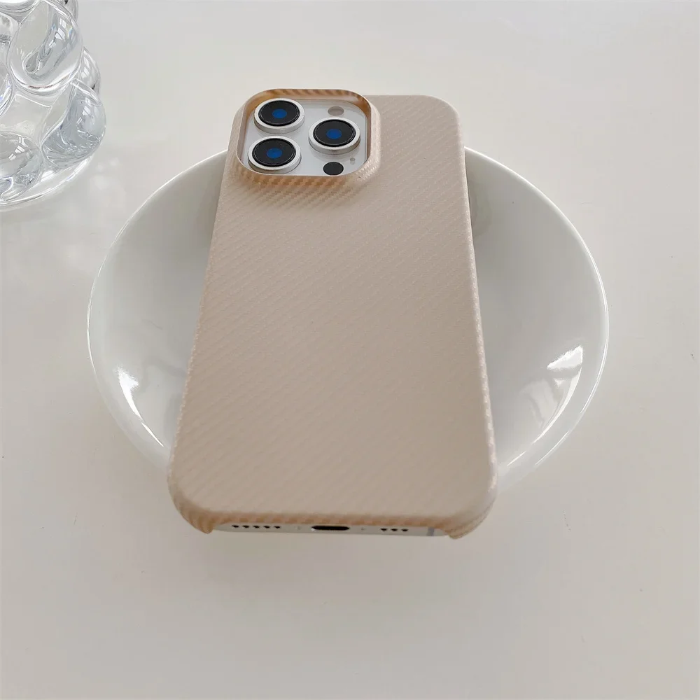 Kevlar Pattern Phone Case For IPhone 17 16 Plus 15 14 13 12 Pro Max Magnetic Carbon Fiber Leather Borderless Protective Cover - náhled 4