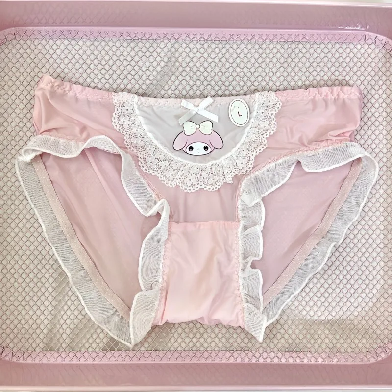 Sanrio Hello Kitty bragas de mujer de dibujos animados lindas niñas ropa interior de seda de hielo moda de verano cómodos pantalones triangulares transpirables regalo