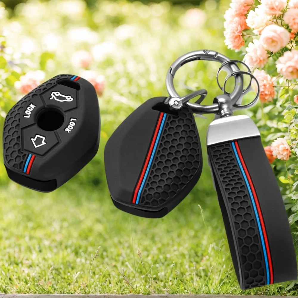 Silicone Keychain for BMW X5 E53 X3 F83 E46 E39 E38 E60 E63 E61 E64 Series 3 5 7 330i Z3 Z4 E85 E86 M5 325i Car Key Cover