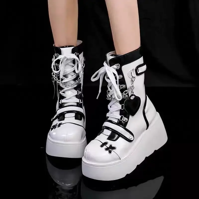 

Cosplay Shoes 2024 New Punk Style Platform Y Subculture Muffin Bottom Women's Boots