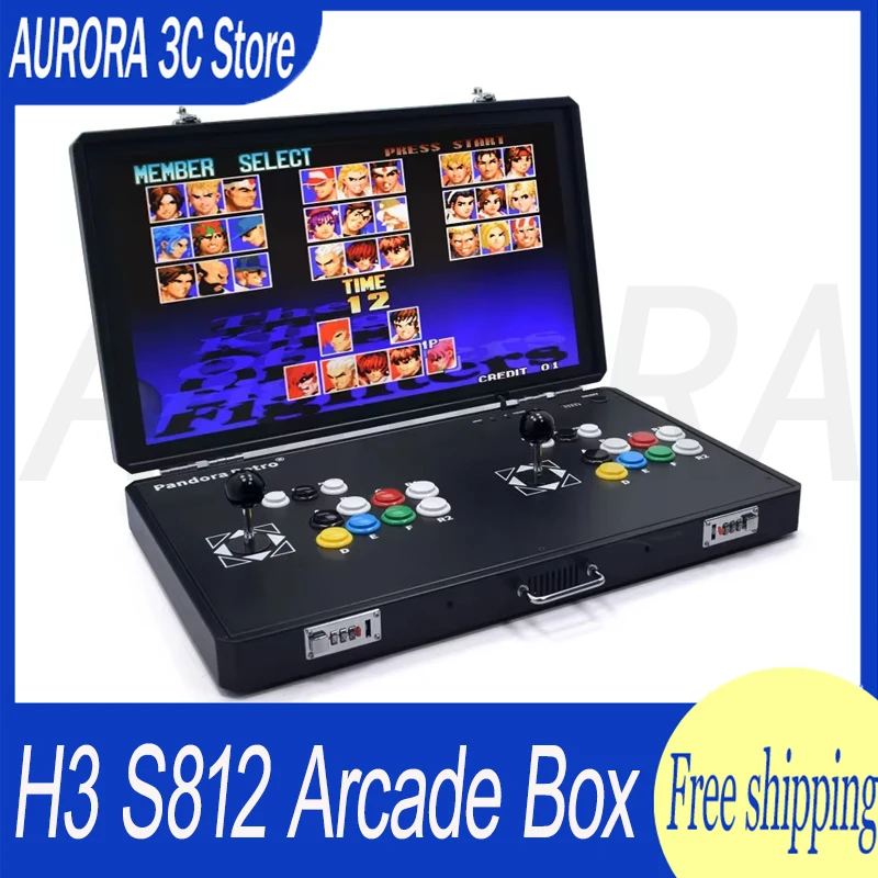 H3 S812 Retro Double Rocker Folding Portable Pandora Arcade Moonlight Box 24inch Home Game Fighting Custom Double Game Machine