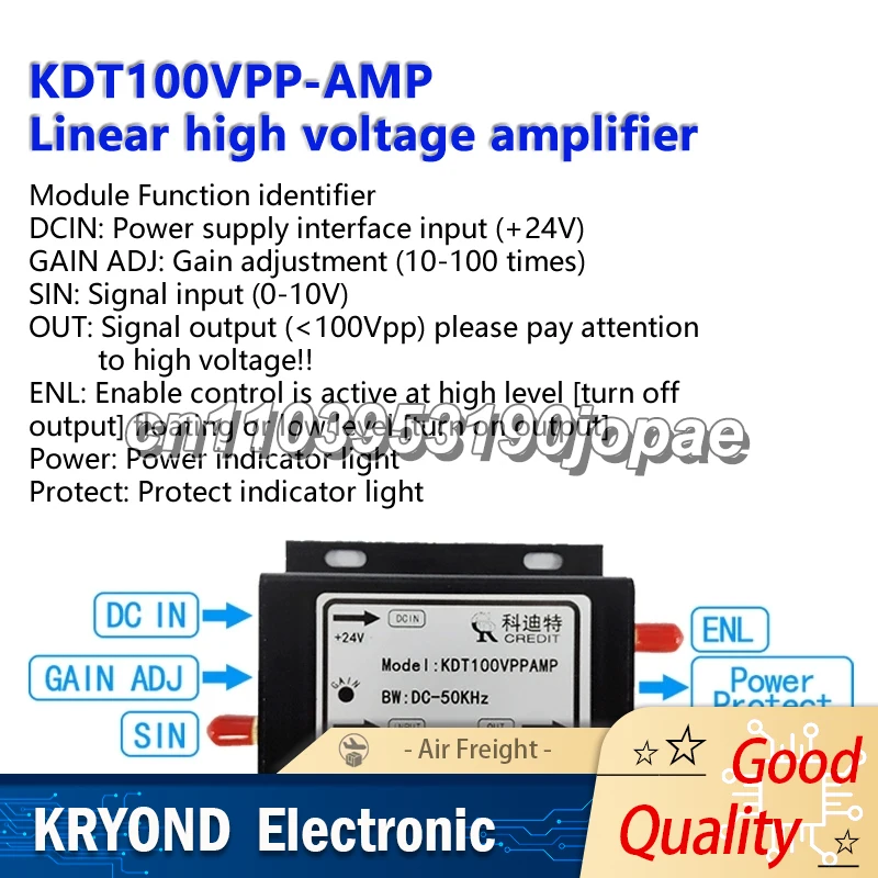 Piezoelectric Ceramic PZT Driver Controller 100 V High Voltage Output Linear Operational Amplification Arbitrary Wave 50 kHz