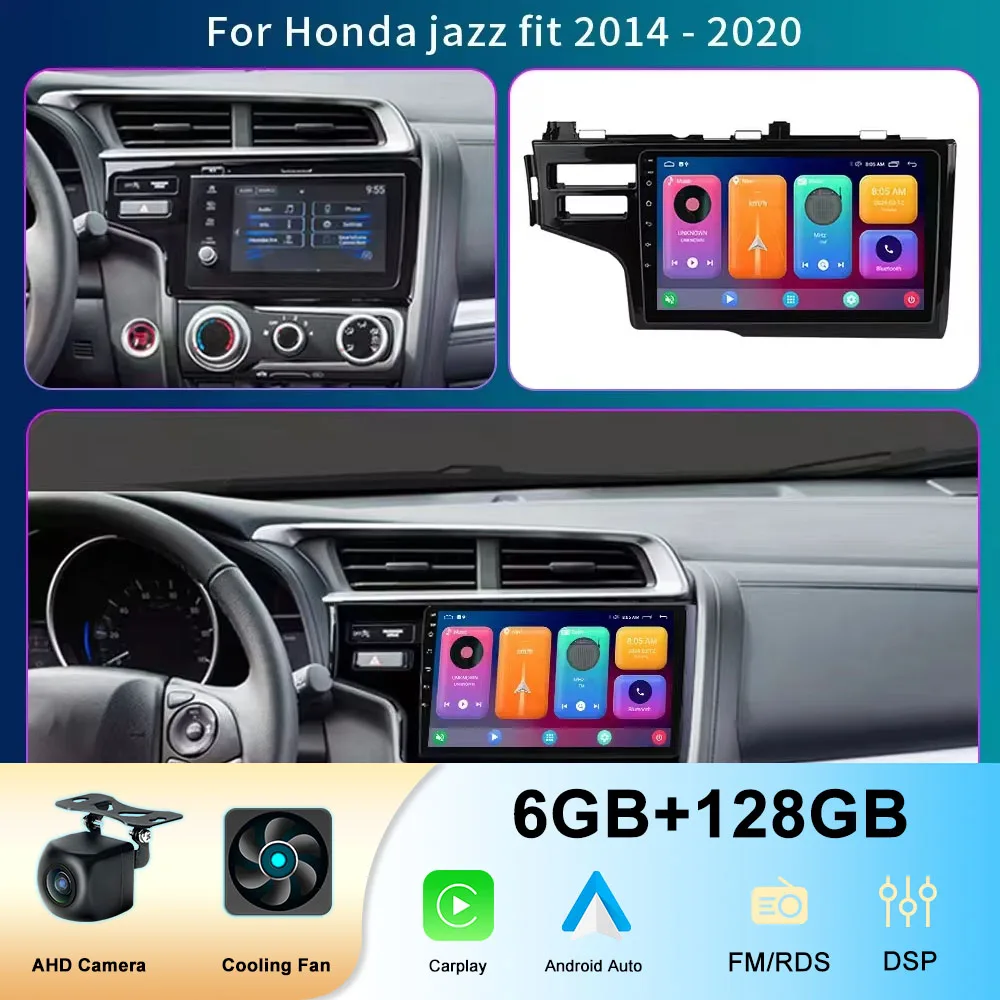 

10.1 Inch Touch Screen Car Stereo For Honda jazz fit 2014-202Wireless CarPlay Android Auto Car Radio with Rear Camera GPS FM