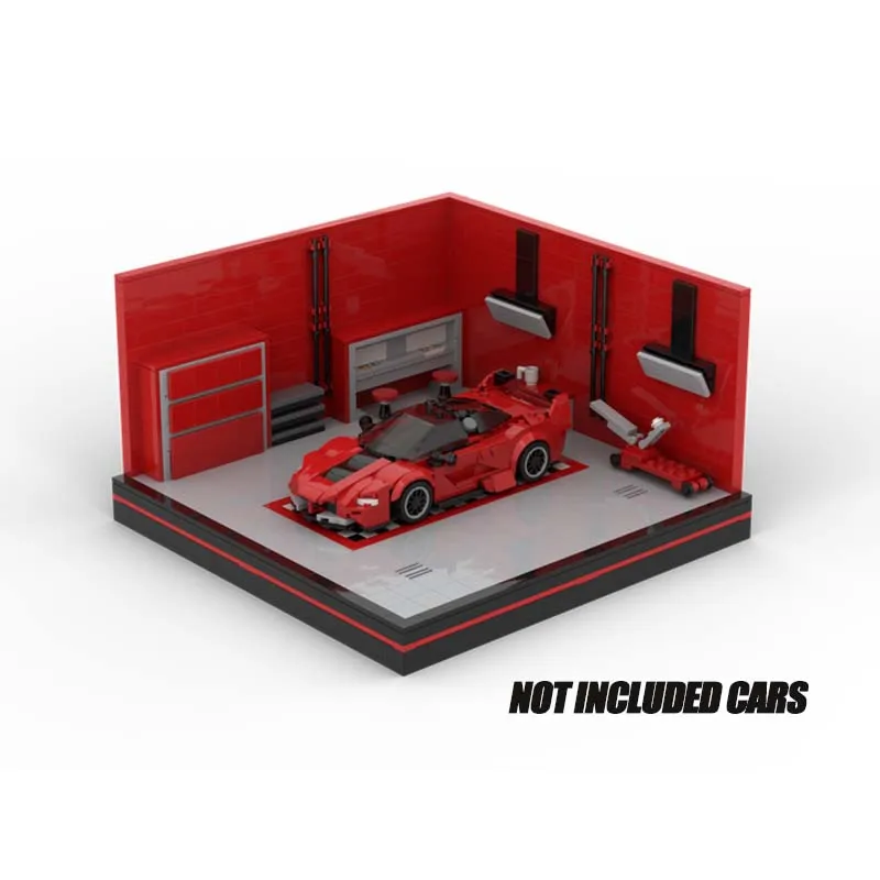 DIY Creative Bricks Birthday Garage Collect Educational Toys Gifts MOC Building Blocks Fxx-k V2 Supercar Display Stage Car Model