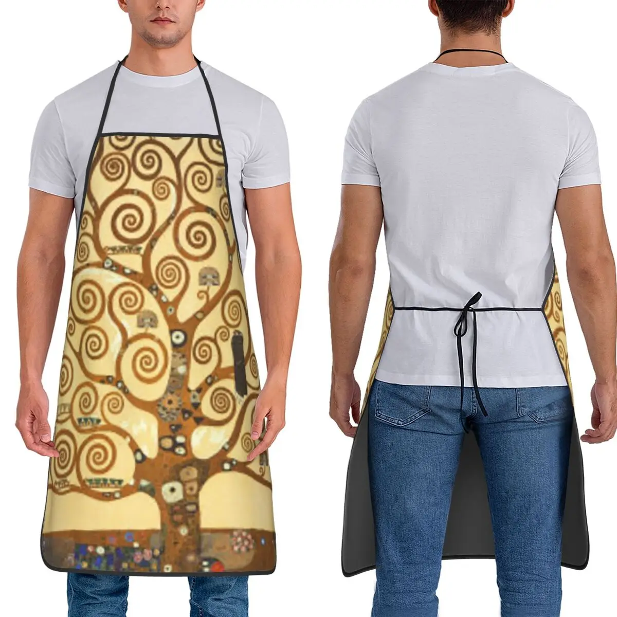 

Tree Of Life Stoclet Frieze Gustav Klimt Aprons Chef Cuisine Tablier Waterproof Bib Kitchen Cleaning Pinafore for Women Men