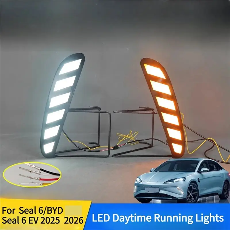 Hot Selling-LED Sequential Turn Signals Daytime Running Light Fog Lights Front Bumper Accessories For BYD Seal 6 EV 2025