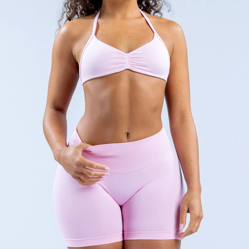 2PCS DF Gym Set Dames Yoga BH Top met bandjes sportkleding Workout Scrunch Shorts Sportpak Naadloze Set Fitnesskleding