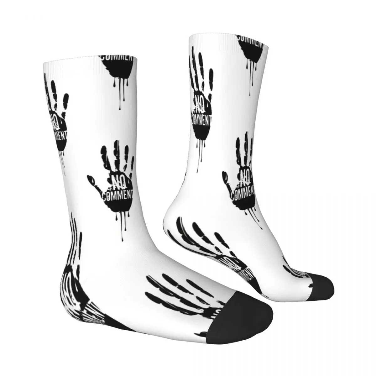 No Comment Graffiti Socks Male Mens Women Autumn Stockings Hip Hop image 2