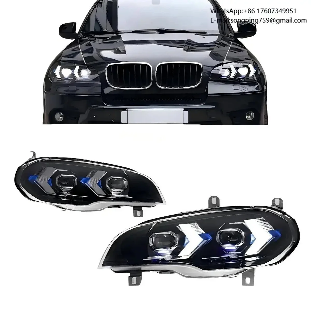 For X6 E71 12V LED Headlights 2008-2014 New Retrofit & Upgrade Automotive Parts