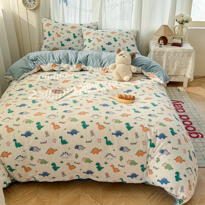 Jacquard Duvet Cover Double-layer Gauze Quilt Cover for Kids Single/Full/Queen Soft Comforter Cover copripiumino matrimoniale