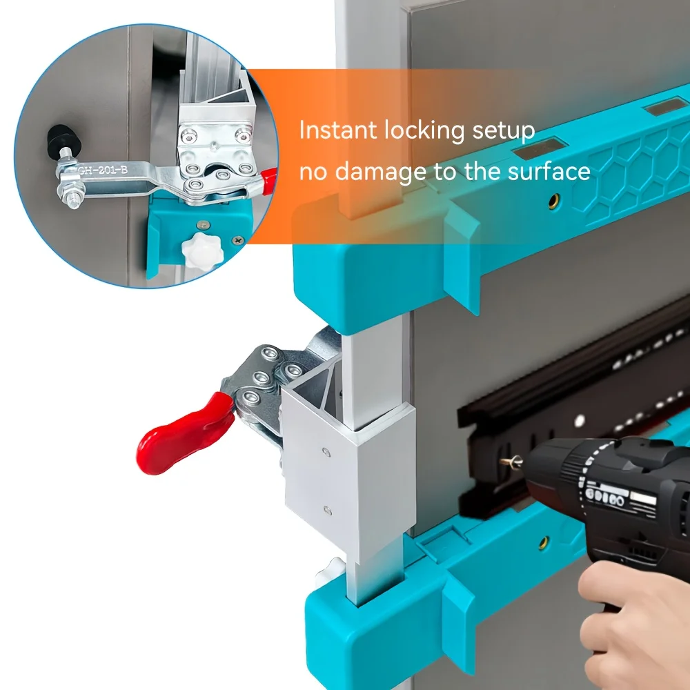 

Allsome Drawer Slide Installation Jig with Toggle Clamp,Cabinet Hardware Jig with Magnetic Arm Punch Locator