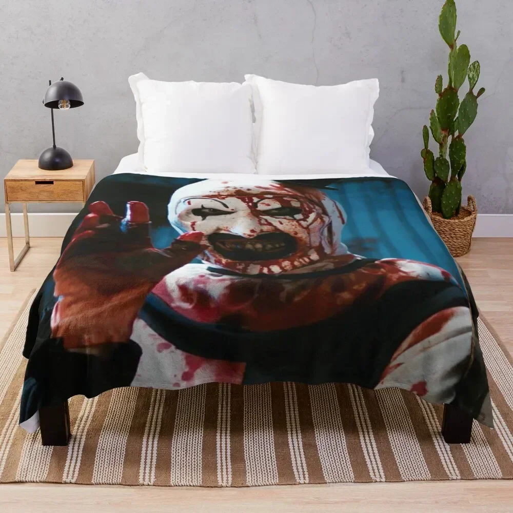 

Art The Clown - Terrifier Throw Blanket No Pilling Soft Warm Blanket for Bed