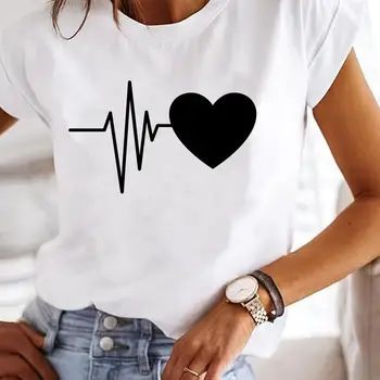 Love Style Trend Cute 90s Short Sleeve Print T Shirt Clothing Tee Women Graphic T-shirt Summer Clothes Fashion Female Top