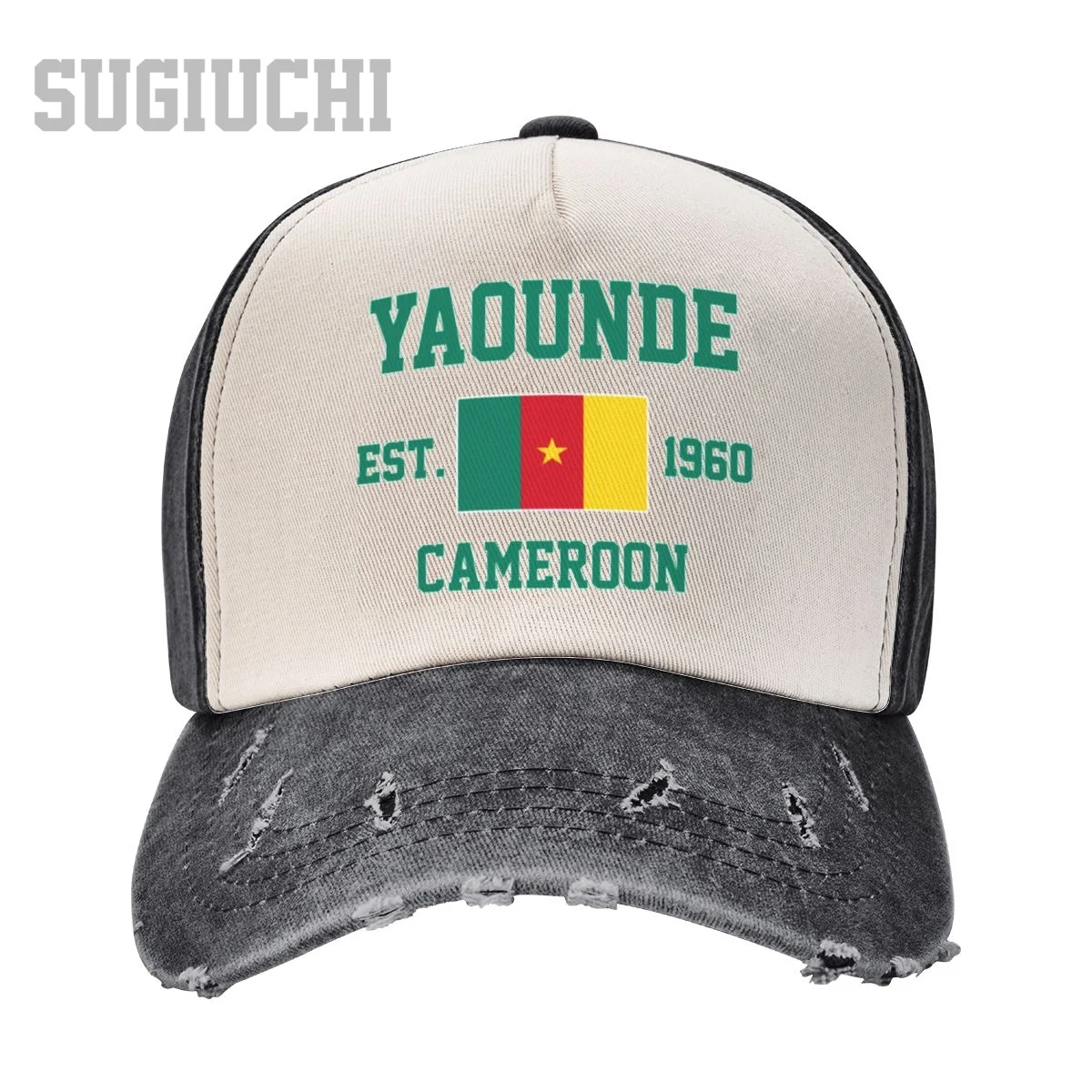 Unisex Baseball Cap Cameroon EST.1960 Yaounde Capital Men Women Vintage Hats Washed Cotton Trucker Gift