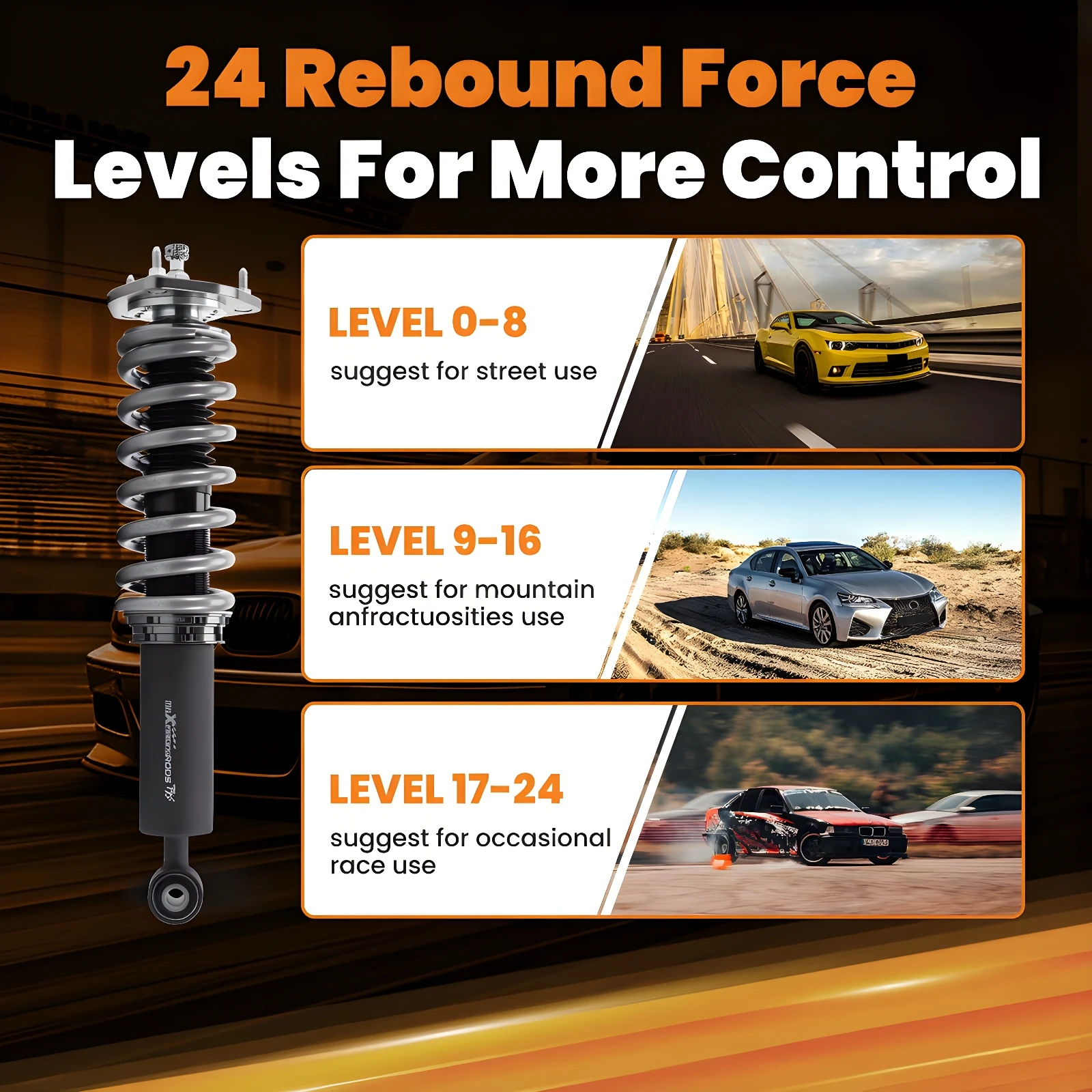 

Комплект койловеров MaXpeedingrods T7 с 24-ступенчатой регулировкой демпфирования для Nissan 370Z 2009+