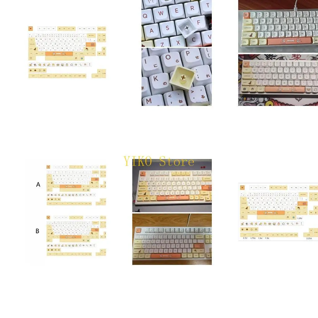 

K32C 139 клавиш/набор QX Profile Shiba Inu Theme Keycap для механической клавиатуры PBT сублимационная краска для колпачков для