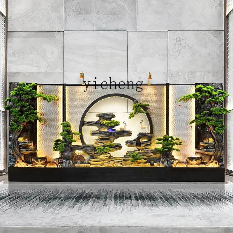 L9- water curtain wall rockery fountain ornament company hotel running water screen villa courtyard fish pond landscaping view
