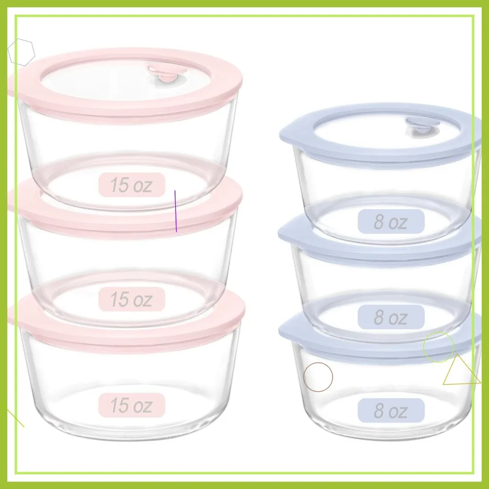 

Набор стеклянных контейнеров Urban Green для еды, 6 штук, с силиконовыми герметичными крышками, непротекаемые и без пластика, для приготовления еды