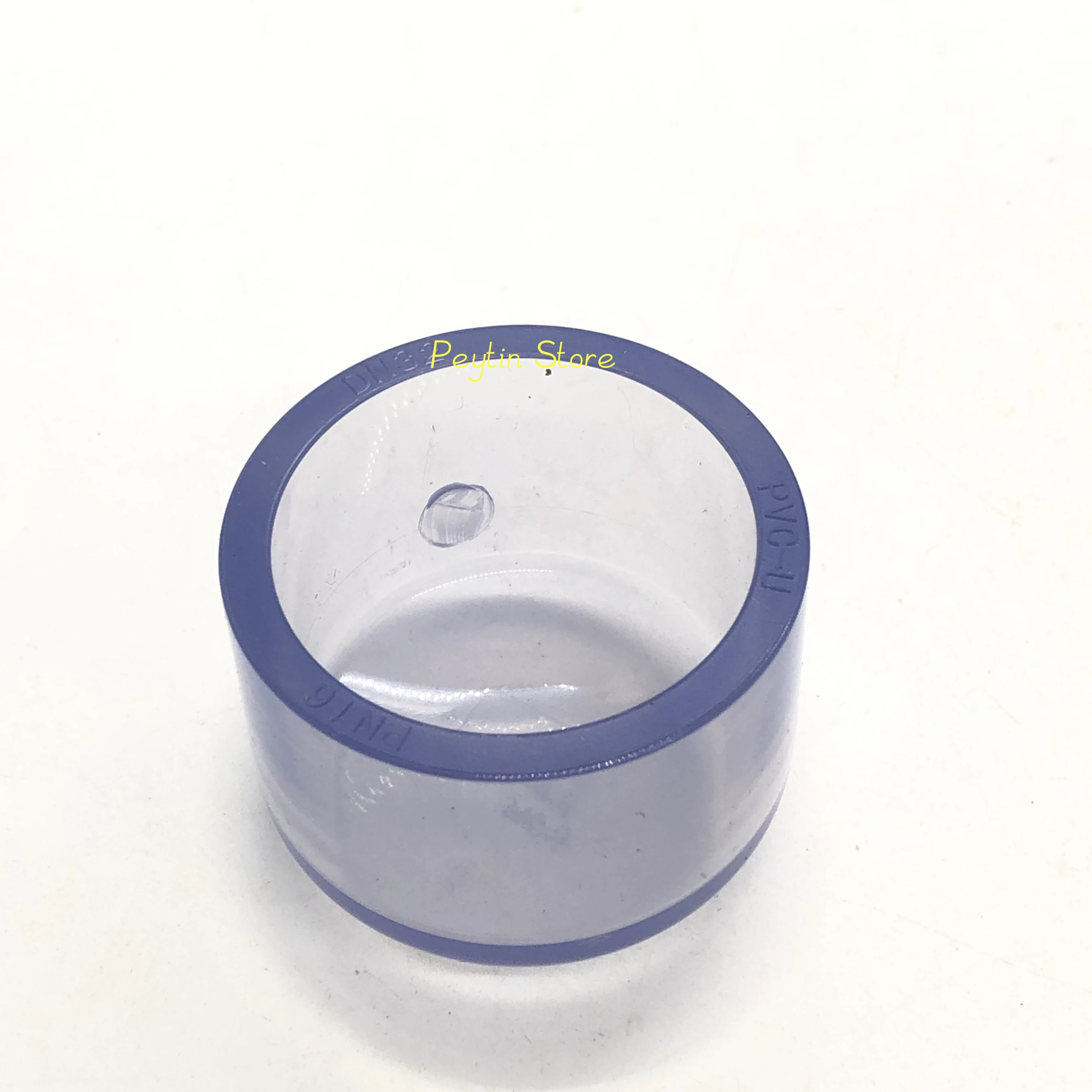 1Pc Inside Diameter 20/25/32/40mm PVC Transparent Blue Water Pipe Plug Blind Cap Water Supply Pipe Fitting