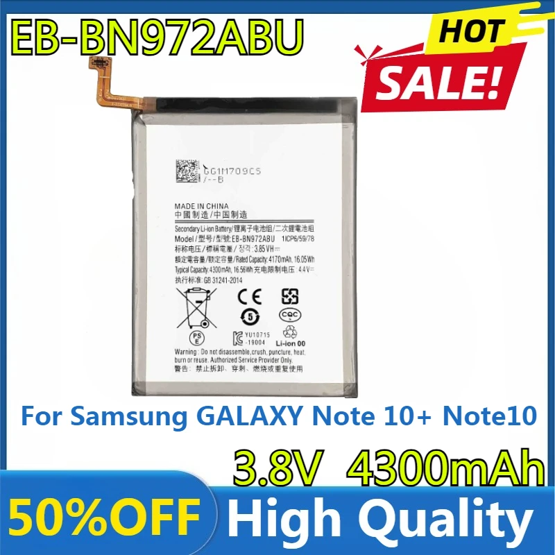 

Новый высококачественный аккумулятор 3,8 В 4300 мАч EB-BN972ABU для Samsung GALAXY Note 10+ Note10Plus Note 10 Note 10+ Plus SM-N975F SM-N975DS