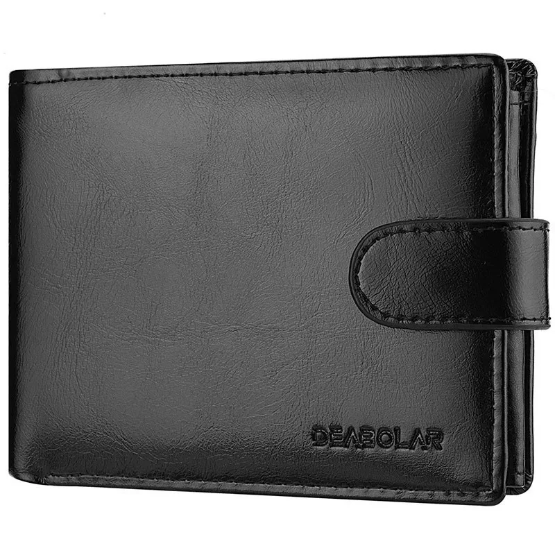Vintage PU Leather Mens Wallets Solid Sample Style Zipper&Hasp Purse Card Holders Famous Brand High Quality Male Wallet