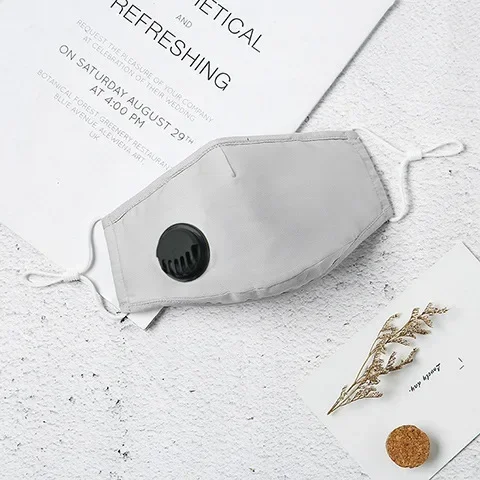 Black Washable Reusable Cotton Fabric Cloth Face Mask with Activated Carbon Filter for Dust