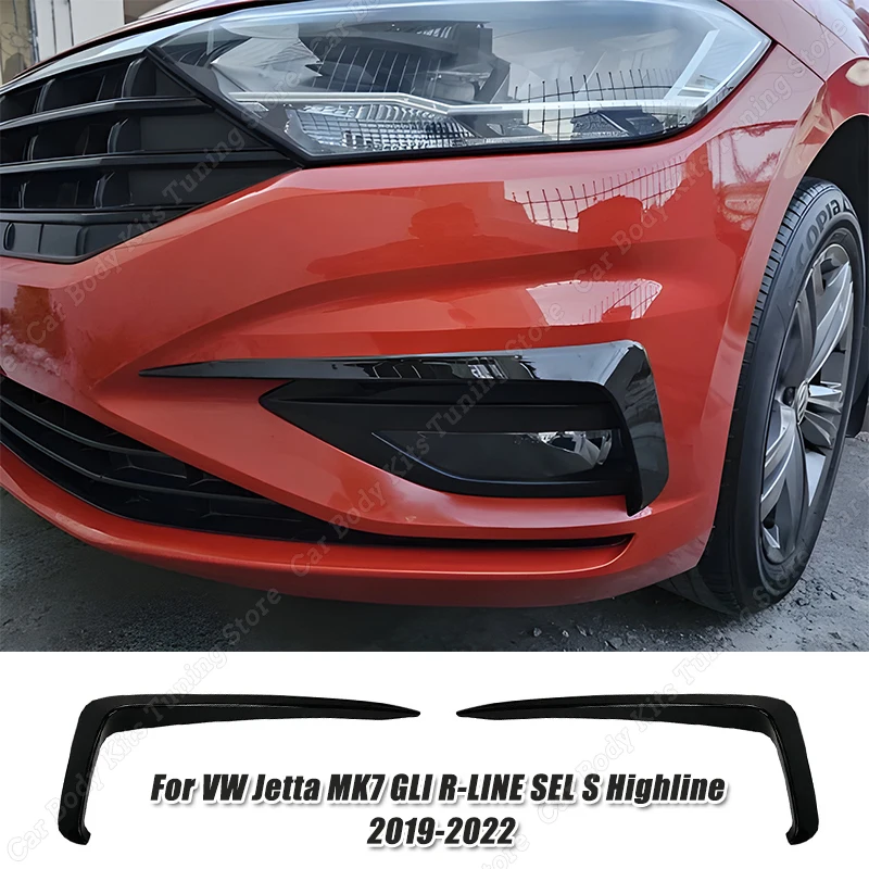 

Для Volkswagen VW JETTA MK7 ABS глянцевый черный передний бампер противотуманная фара накладка боковой сплиттер спойлер ветровой нож 2019-2022