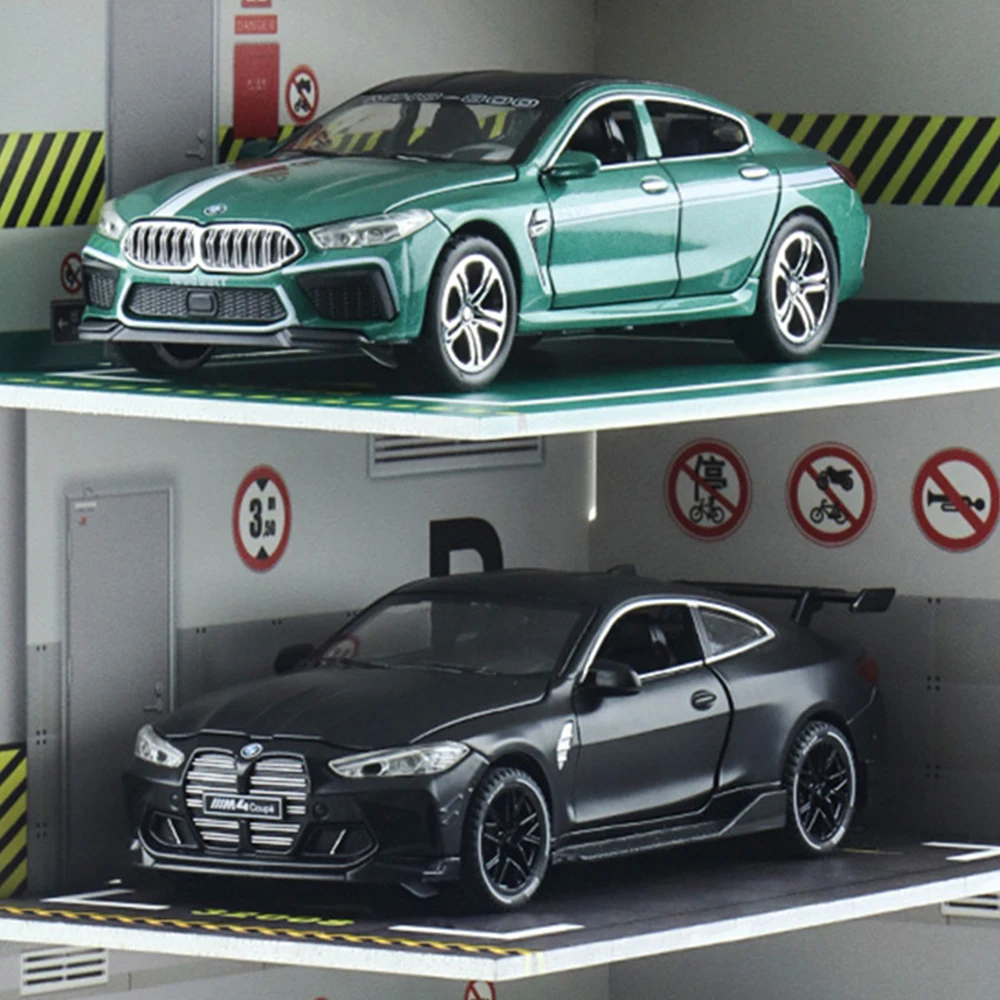 1:32 نموذج سيارة موقف للسيارات المشهد خلفية جراج السيارة لجمع المرآب