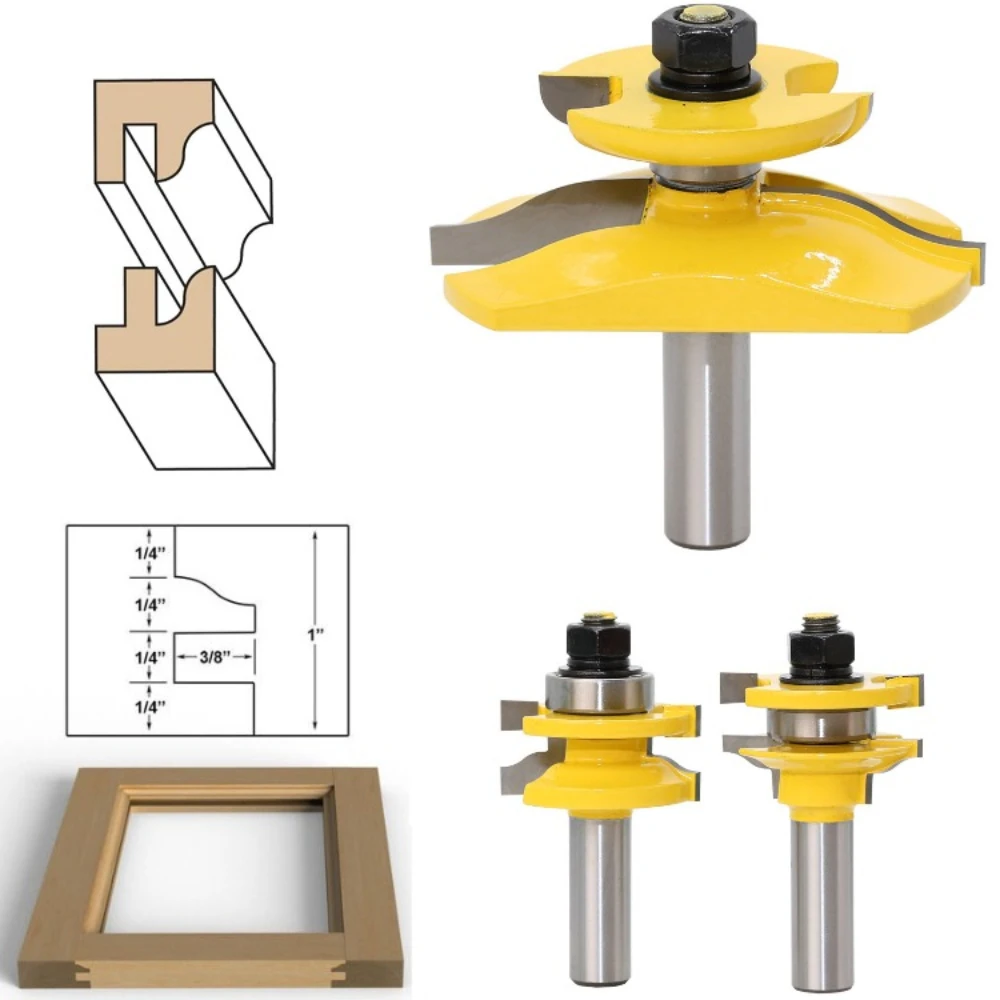

Набор фрез для панельных дверей с рельефным профилем, хвостовик 1/2 дюйма
