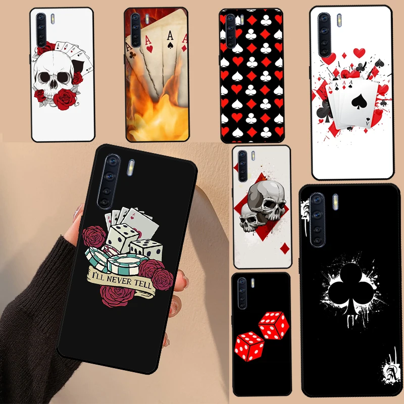 Poker Surreal Aesthetic Art For OPPO A17 A77 A94 A74 A54 A53 A57 S A58 A78 A98 A5 A9 A15 A16 A76 A96 A93 A52 A72 Case