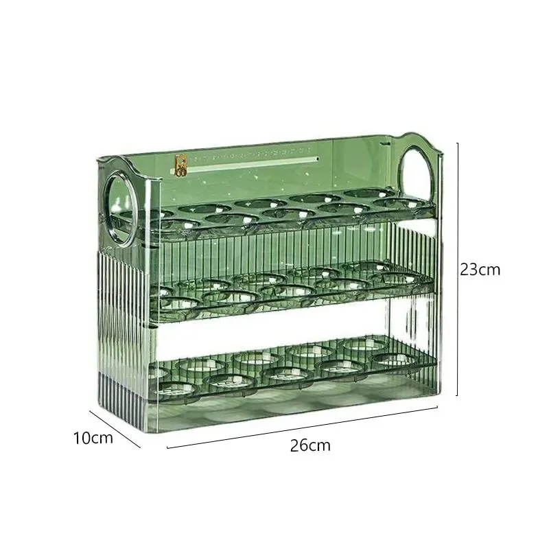 Kitchen Large Capacity Egg Fridge Storage Box - Portable Multi-Layer Egg Tray Organizer, Convenient Opening/Closing Egg Holder image 5