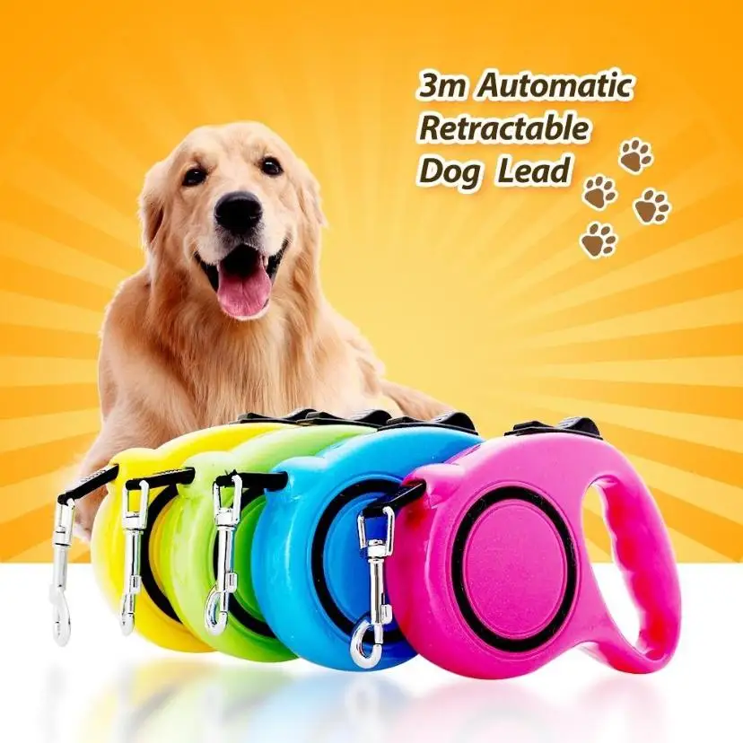 3M/5M Retractable Dog Leash One Hand Lock Automatic Expand Walking Lead Portable Pet Traction Rope For Small Medium Dogs