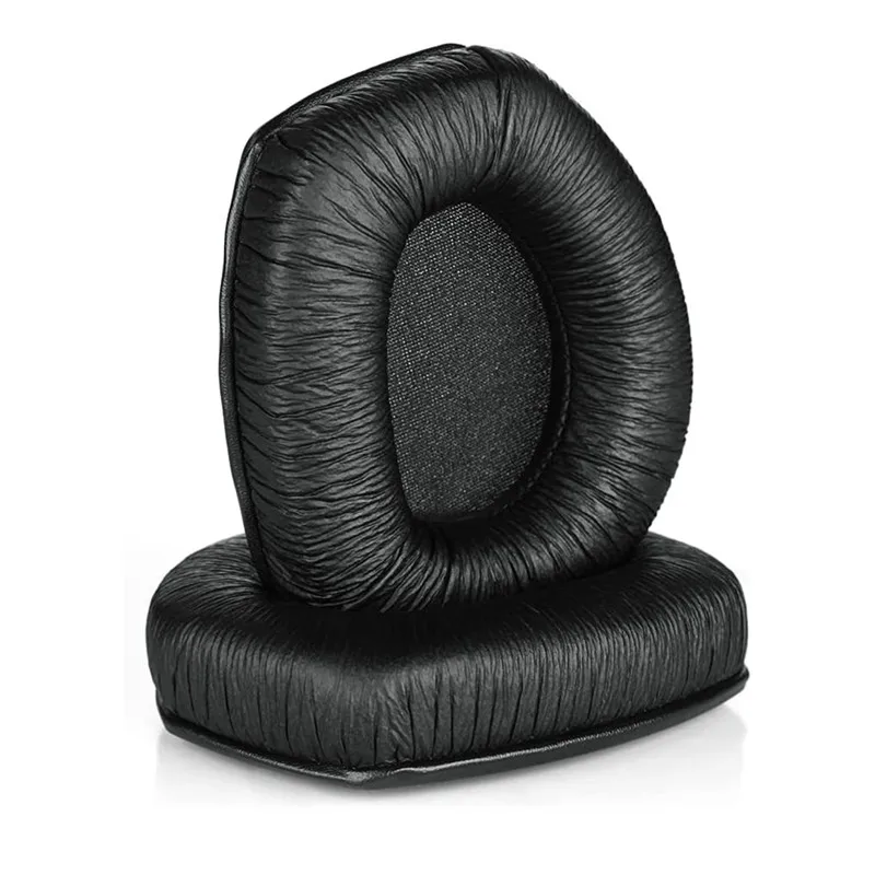 Sostituzione 1 paio di cuscinetti per le orecchie in pelle stropicciata in pelle proteica o fascia per cuffie Sennheiser HDR RS165 RS175 RS185 RS195