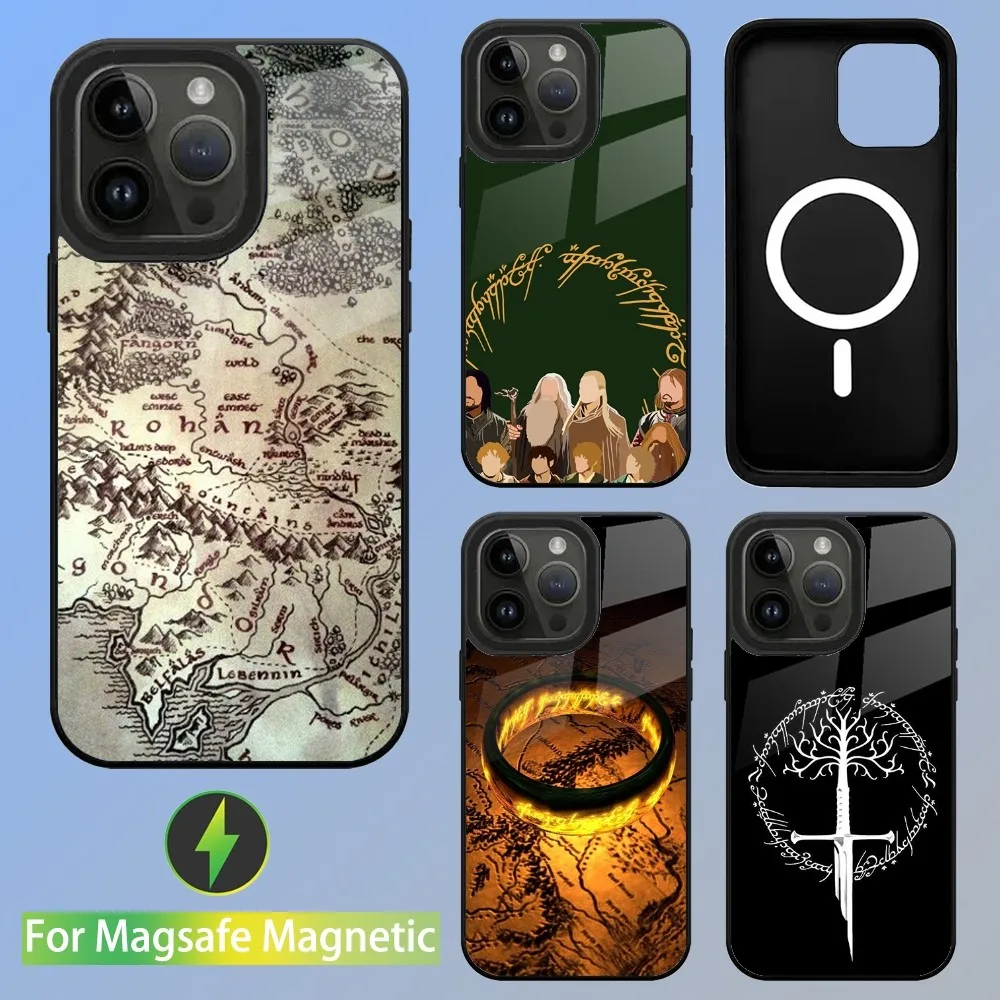 L-Lord of the R-Rings Map Logo Phone Case For iPhone 16,15,14,13,12,11,Plus,Pro,Max Mini Magsafe Magnetic Wireless Charging