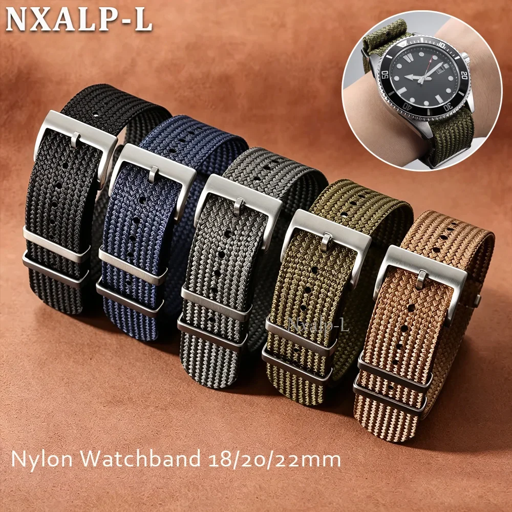Bracelet de montre en Nylon tissé de haute qualité, 18mm 20mm 22mm, bracelet de montre en tissu pour hommes, bracelet de montre de sport militaire pour Omega Seamaster pour Seiko