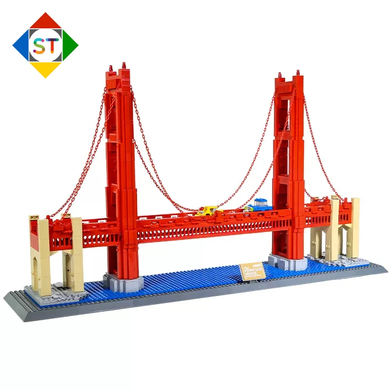 WG6210 Large World City Landmark Building San Francisco Golden Gate Bridge Building Blocks Adult Boy Technical Bricks Toy Gifts