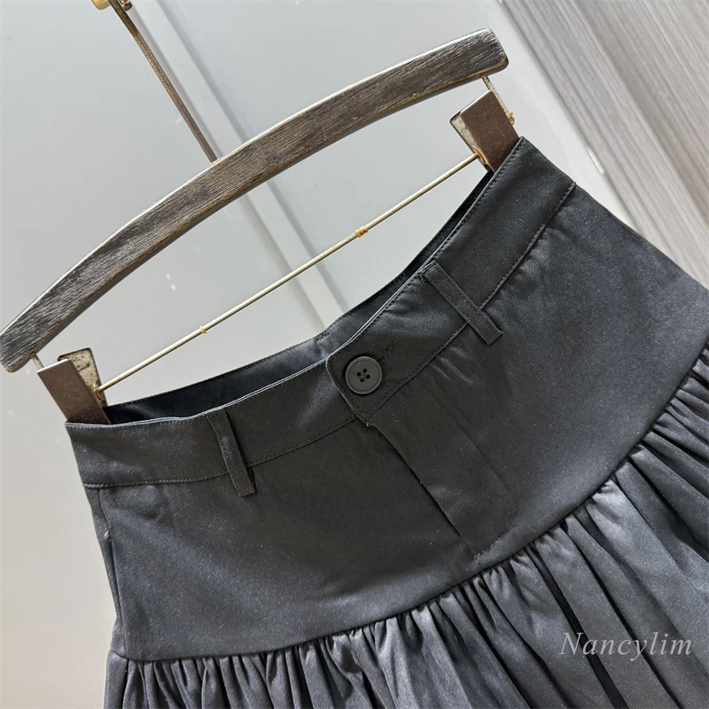 Spice Girl Style Pure Desire Suit Miniskirt Women's Summer 2025 New Pleated Bud Skirt Slimming Y2k Jupe