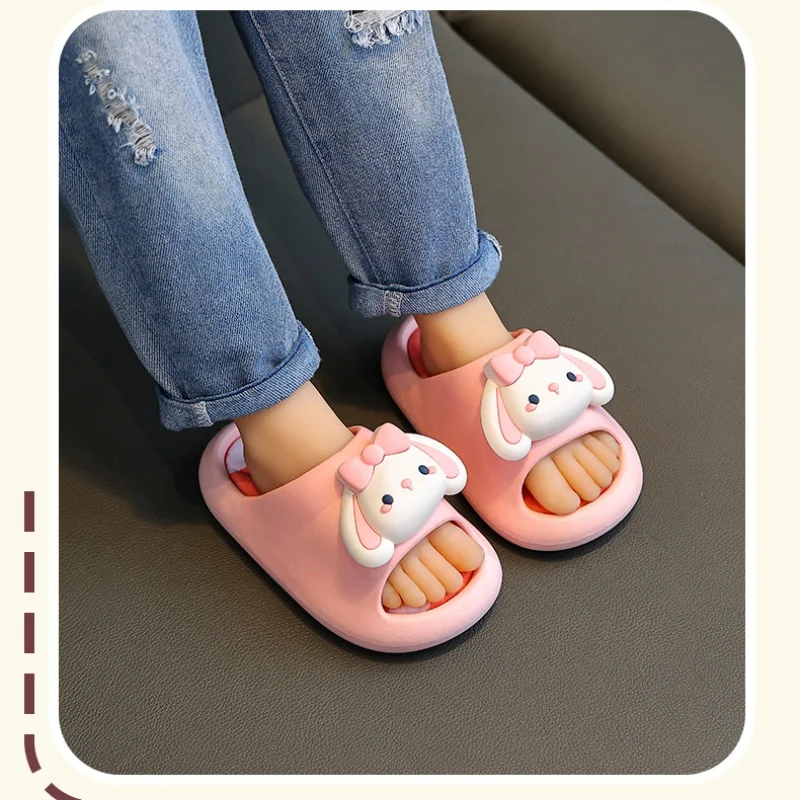 2024 Summer Girls Slippers Children Sandals Slippers Princess Cartoon Indoor Non-slip Bathroom Bath Cute Soft Sole Kids Slippers