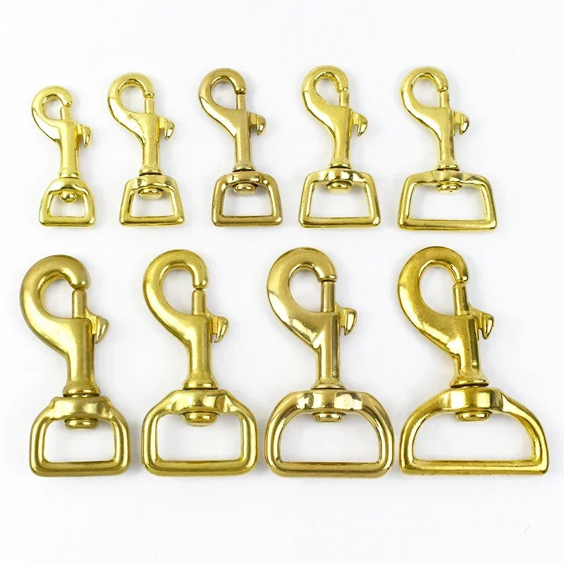 Meetee 2/5Pcs 12-38mm Pure Brass Buckle Solid Copper Trigger Swivel Lobster Clasp Dog Collar Chain Strap Snap Hook Accessories