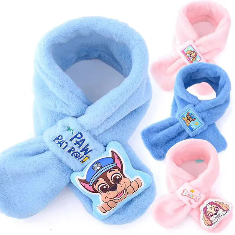 2-3PCS/SET Genuine PAW PATROL Winter Hat Glove Scarf SET Cute Cartoon Skye Chase Boys Girls Baby Cap Christmas Gifts