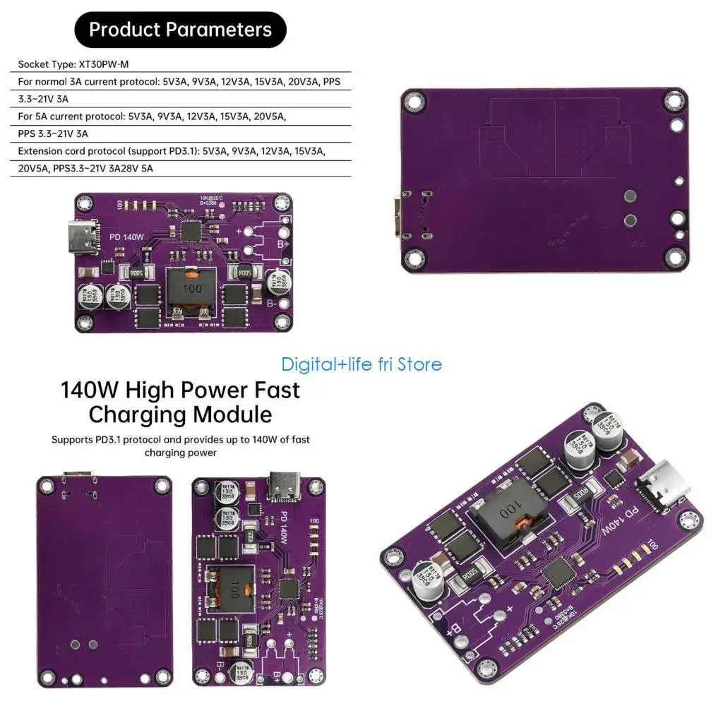 E06D Rapid 140W Chargers Module Type C Bidirectional Charging PCB Material