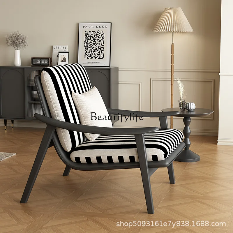 Wohnzimmer Balkon abnehmbarer französischer Retro-Freizeitstuhl aus Eschenholz und Massivholz