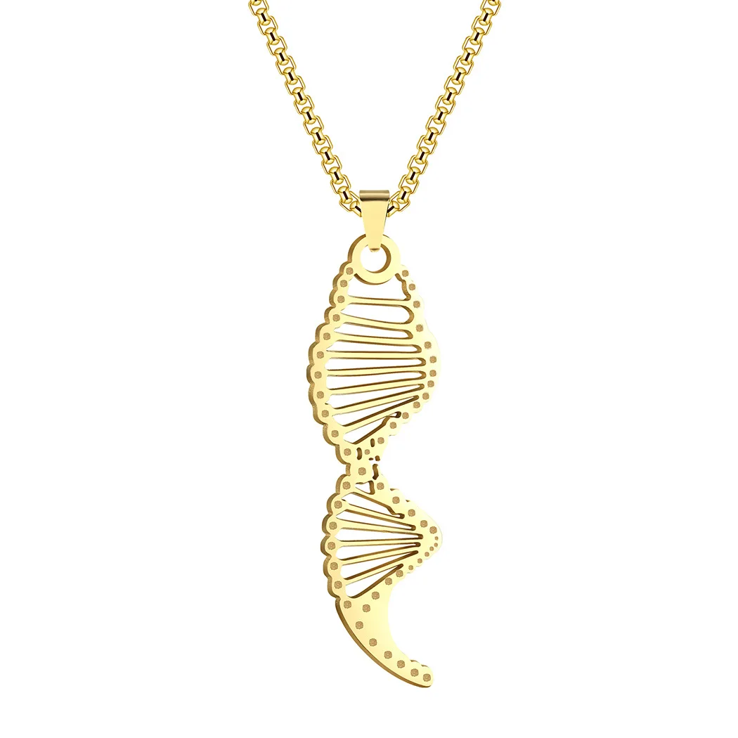 Stainless Steel DNA Helix Molecule Biology Pendant Necklace For Man Women Charm Choker Science Jewelry Teacher Gift Jewelry