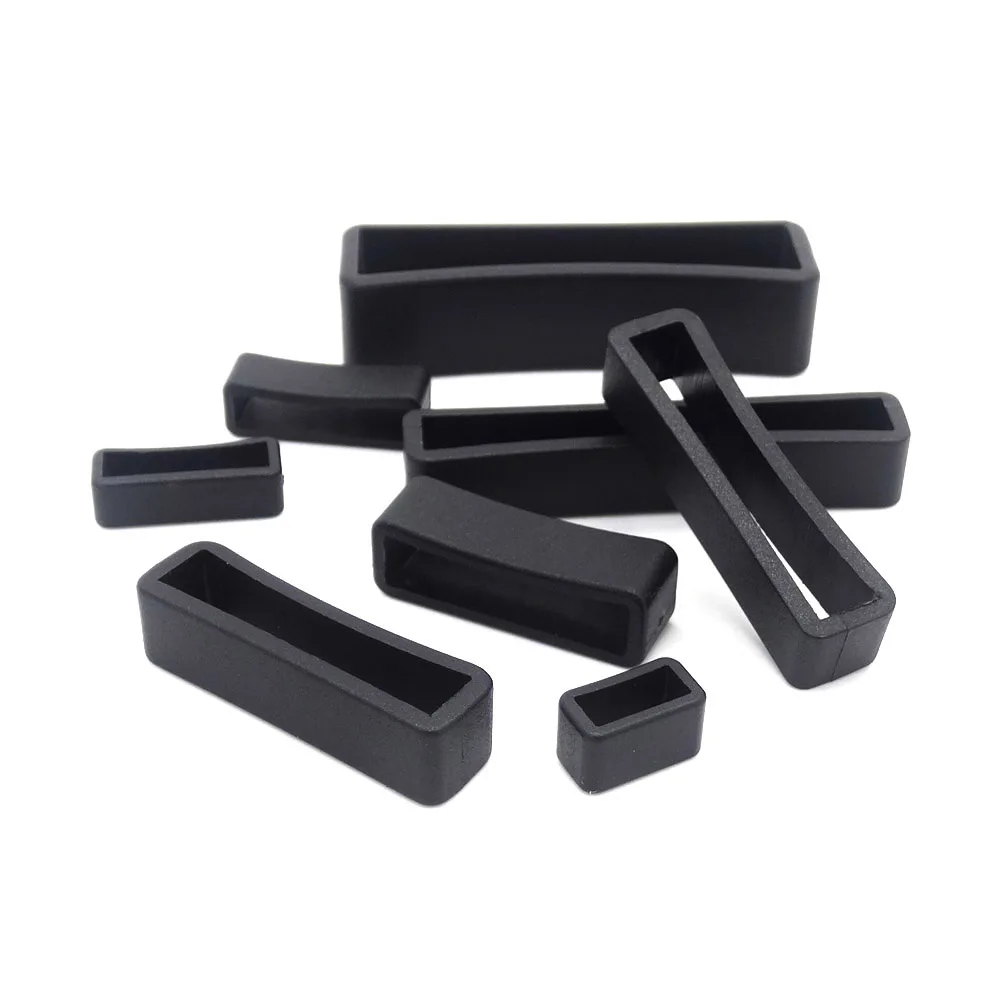 10pcs/lot Plastic Keeper Belt Loop Square Loop Leather Craft 8 Sizes to Choose from Black